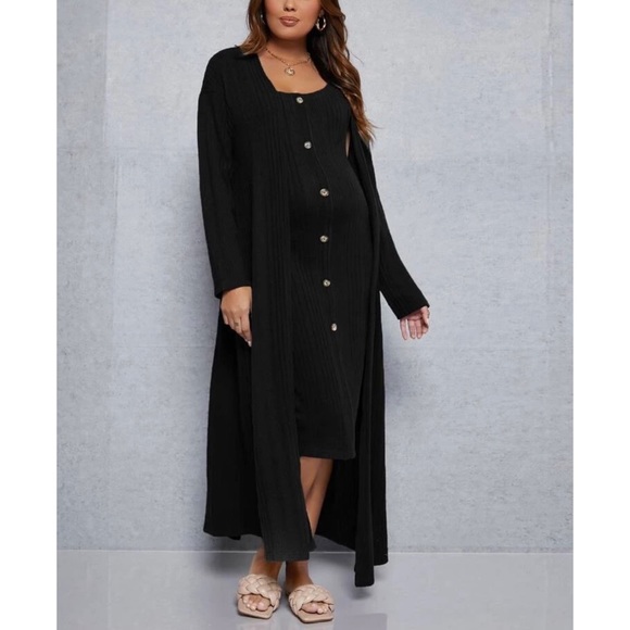 Kinsey Maternity Tank Dress With Coat - Picture 6 of 8